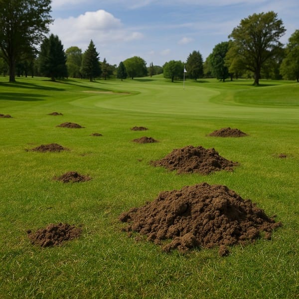Golf Course With Gopher Mounds Waiting for BurrowRx